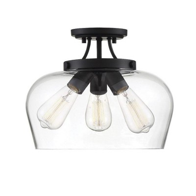 Savoy House Octave 3 - Light Semi-Flush Mount in  Black