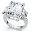 Pompeii3 Certified 12Ct Emerald Cut Diamond Engagement Ring 14k Gold/Platinum Lab Created - 3 of 4
