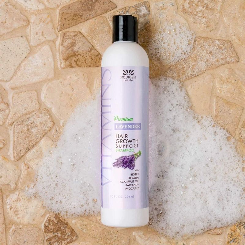 Nourish Beauté Premium Vitamins Hair Growth Support Shampoo Lavender Scent 10 oz. 200-1155-0001 1 Each, 4 of 7