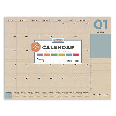 2020 Desktop Calendar Kraft Numeric Target