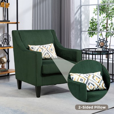 MOONMISS Modern Corduroy Accent Chair,Upholstered Armchair with Scooped Arms for Bedroom,Apartment,Studio,Office,Waiting Room
