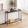 Console Table, Behind Couch Table, with Glass Shelf and Metal Frame, Narrow Entryway Table, Narrow Console Table - 4 of 4