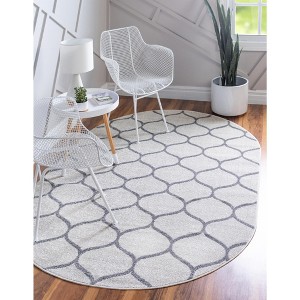 Unique Loom Trellis Frieze Rounded Trellis Indoor Woven Area Rug - 1 of 4