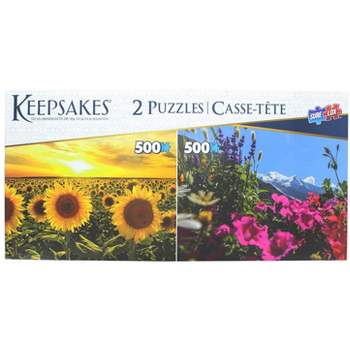 Keepsakes Set of 2 Keepsakes 500 Piece Jigsaw Puzzles | Wildflowers