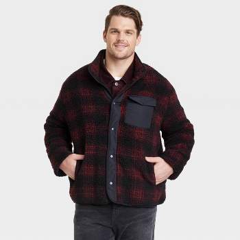 Men's High Pile Fleece Faux Fur Jacket - Goodfellow & Co™ Red