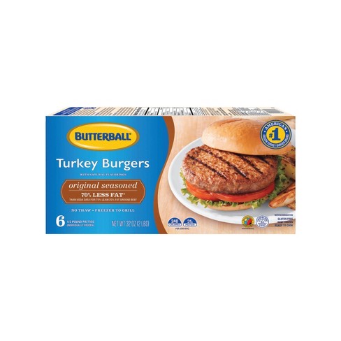 Butterball Seasoned Turkey Burgers Frozen 32oz Target
