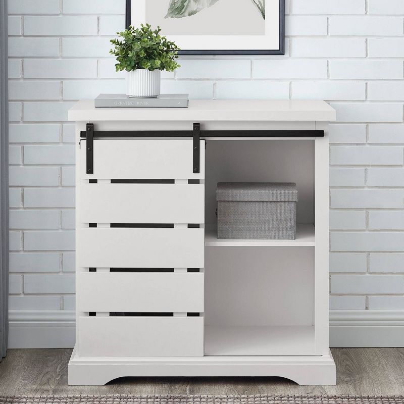 Tertia Modern Transitional Accent Cabinet with Sliding Plank Door - Saracina Home, 3 of 17