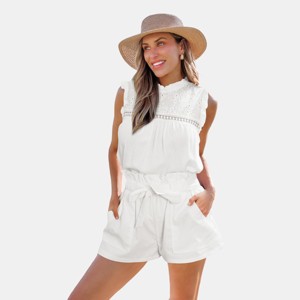 Women's Chic Front Tie Belted Shorts - Cupshe - 1 of 4
