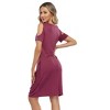 Coolmee Women Trendy Casual Cold Shoulder Short Sleeve V Neck Twist Knot Hem Wrap Midi Dress - 3 of 3