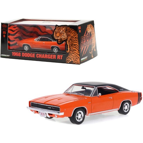 1968 Dodge Charger R/T Orange w/Black Top & Tail Stripes 