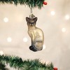 Old World Christmas Hanging Glass Tree Ornament, Siamese Cat - 2 of 3