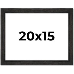 PosterPalooza | 20x15 Wide Barnwood Picture Frame, UV Acrylic, 6 Finishes - Grey, Brown, White, and Black - 1 of 4