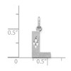 Black Bow Jewelry 14k White Gold, Julia Collection, Small Satin Block Initial L Pendant - 3 of 4