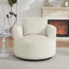 KWPZQEB 360° Swivel Armchair, Mid-Century Modern Accent Chairs with Soft Cushion, Comfy Reading Chair for Living Room & Bedroom - 2 of 4