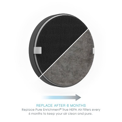 Pure Enrichment True HEPA Black Round Air Purifier Filter