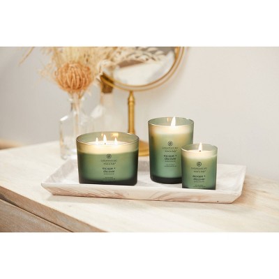 Green Frosted Glass Soy Scented Jar Candle with Wood Lid