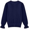 Girls Long Sleeve Cardigan Sweater Crew Neck Uniform Knit Sweater Button Down Ruffle - 3 of 4