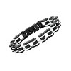 Steeltime Men's two tone black ip stainless steel and white ip stainless steel bicycle chain link bracelet - 2 of 4