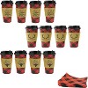 4E's Novelty 12 Pack 16 oz Buffalo Plaid Hot Cups with Lids, Napkins, Sleeves – Christmas Disposable Coffee Cups - 2 of 4