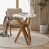 JIONJOY Modern Farmhouse Pedestal End Table - Distressed Round Side Table with Star Tripod Base for Living Room - 2 of 2