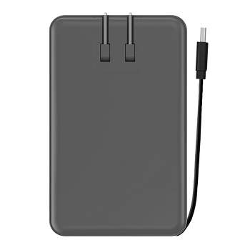 myCharge Amp Prong 5000mAh/12W Output Power Bank with Integrated Charging Cable - Gray