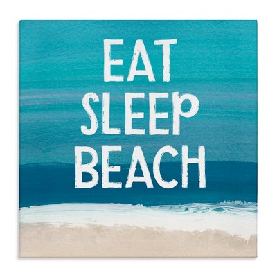 Stupell Industries Eat Sleep Beach Painting, 30" x 30"