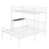 PAGED Twin Over Full Loft Bed with Desk and Quality Slats,Modern Metal Bunk Bed with Guardrails and Ladder for Bedroom - 4 of 4