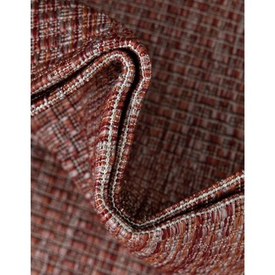 Rust Red Synthetic Flat Woven Outdoor Area Rug