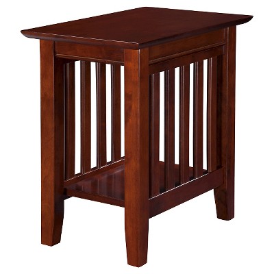 Mission Chair Side Table Walnut - AFI: Solid Hardwood, Living Room Furniture, Fixed Shelf