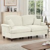 Hrinhom 76.4"W Elegant Mid Century Oversized Large Two Seater Sofa Couch with Flared Arms and Removable Ruffles Pleats Skirts - 3 of 4