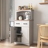 NicBex Tall Kitchen Pantry Storage Cabinet with Microwave Oven Countertop and 2 Drawers for Dining Room,Bathroom,Kitchen - 2 of 4