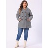 Agnes Orinda Women's Plus Size Winter Outfits Notched Lapel Double Breasted Overcoats - 3 of 4