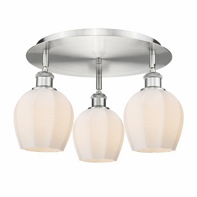 Norfolk - 3 Light Flush Mount In Industrial Style-9.38 Inches Tall and 17.5 Inches Wide