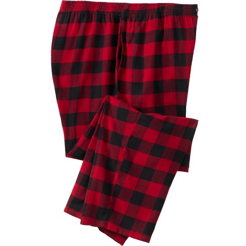 KingSize Men's Big & Tall Flannel Plaid Pajama Pants - Big - 2XL, Red  Buffalo Check Pajama Bottoms