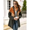 Women's Fuzzy Hoodies Color Block Cardigan Oversized Pockets Warm Jackets Fleece Hoodies - 3 of 4