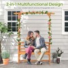 Costway 6.5 FT Tall Patio Garden Arbor with Pergola 2-Seat Bench Trellis for Climbing Plant - 4 of 4