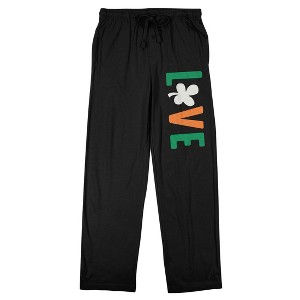 St. Patrick's Day Irish Love Men's Black Sleep Pajama Pants - 1 of 4