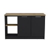 Vynxaria  Kitchen Island with Spacious Top, Double Door Cabinet & Open Shelves - 2 of 4