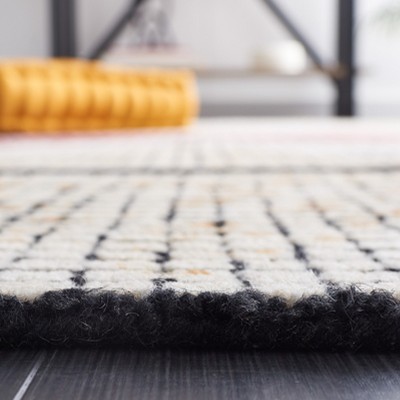 Ivory and Gold 6' x 6' Square Hand-Tufted Wool Rug