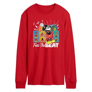 Men's - Disney - Mickey Feel The Beat Long Sleeve Graphic T-Shirt - 1 of 3