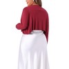 Agnes Orinda Women's Plus Size Long Sleeve Open Front Ruffle Elegant Cropped Bolero Cardigans - 4 of 4