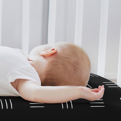 Black and White Boho Print Microfiber Baby Bassinet Sheets Set