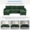 Whisen 109.5" Convertible Sofa Bed, Modern U-Shaped Sofa, Upholstered Couch with Storage Boxes & Pockets, Cup Holders - 3 of 4