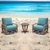 Courtyard Casual Avalon FSC Teak 3 pc Motion Seating Set  Includes:  Two Swivel Gliders and One Round End Table - 2 of 4