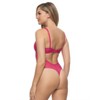 Jezebel - Anika Lace Bodysuit - Sheer Lace Lingerie with Thong - Fuchsia - 2 of 2