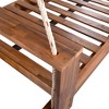 PAGED Wood Porch Swing Twin Size Patio Swing with Ropes for Outdoor, Garden, Backyard - 3 of 4