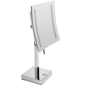 ALFI ABM8FLED-PC Polished Chrome Tabletop Square 8Inch 5x Magnifying Cosmetic Mirror with Light - 1 of 4