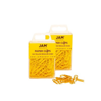 JAM Paper Colored Standard Paper Clips Small 1 Inch Yellow Paperclips 2183756A