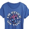 Women's - Marvel - Spider-man Valentine I'm Stuck On You Short Sleeve Graphic T-Shirt - 2 of 4