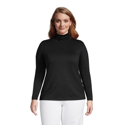 Lands' End Women's Plus Size Lightweight Fitted Long Sleeve Turtleneck ...